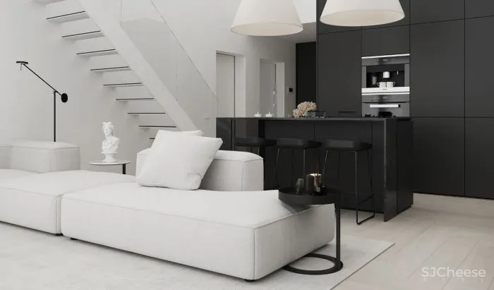 简约风 LOFT,完美演绎黑白调的空间美学