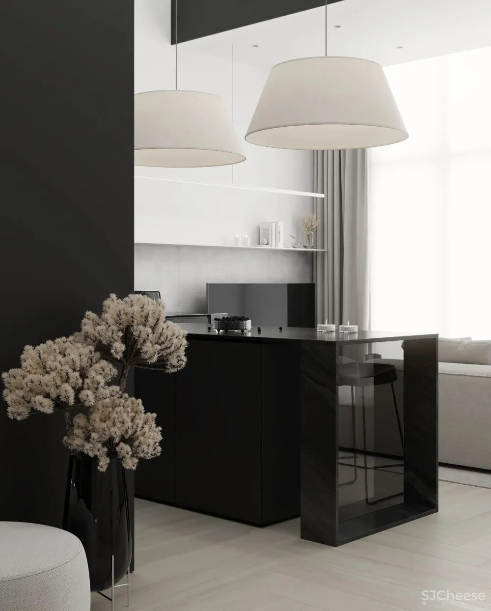 黑白简约风,LOft式公寓!