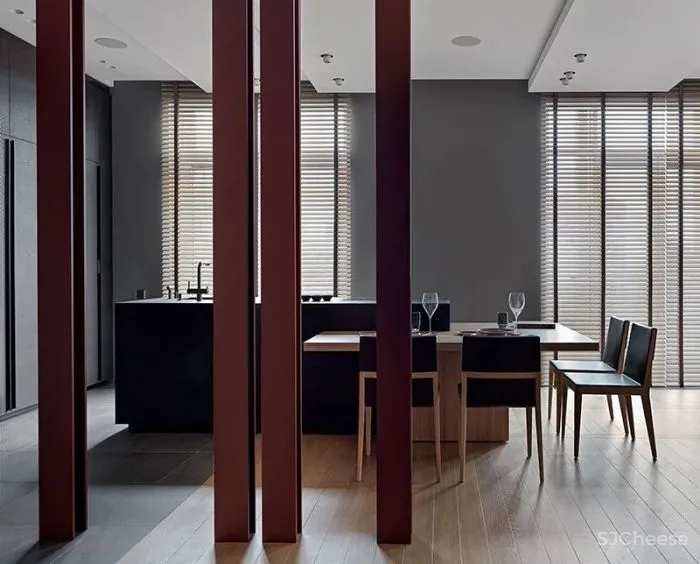 高级灰＋木饰面，二居室这样设计超耐看