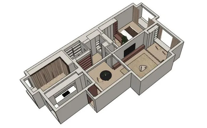 温暖 极简，这个90㎡老房“空”的很诗意