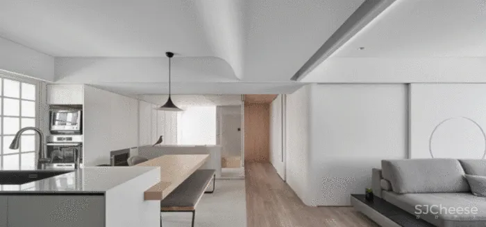 拒绝循规蹈矩,从三室改一室,这个100平米的住宅被改的十分有趣