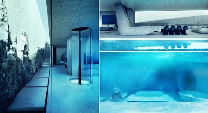 现在都用游泳池当背景墙