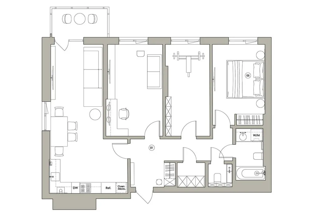 88㎡ 简约设计，三室一厅这样规划打造弹性大空间