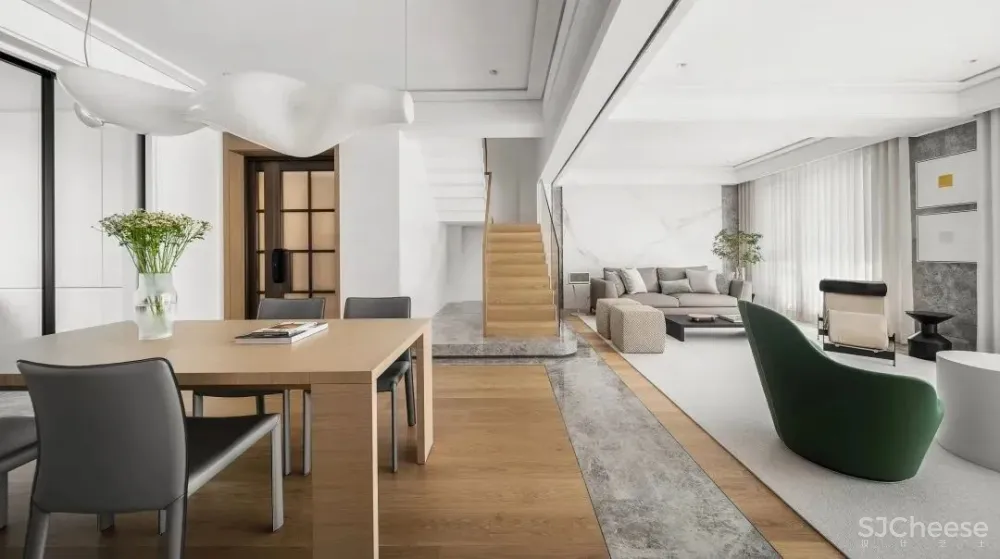 原木与大理石交融,简洁大方!