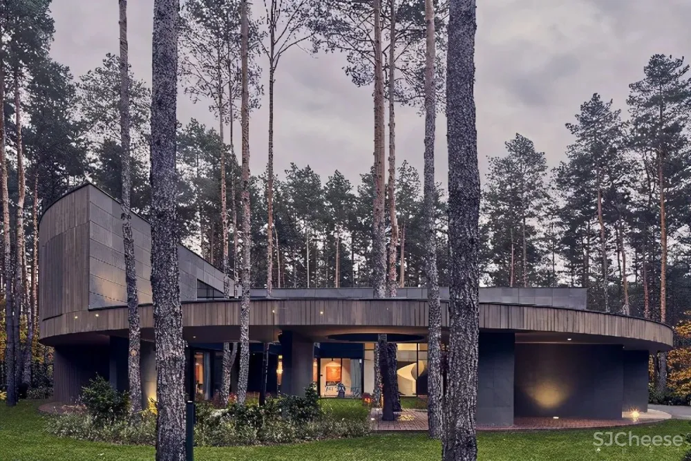 波兰,伊扎贝林,圆形木屋 Mobius Architekci