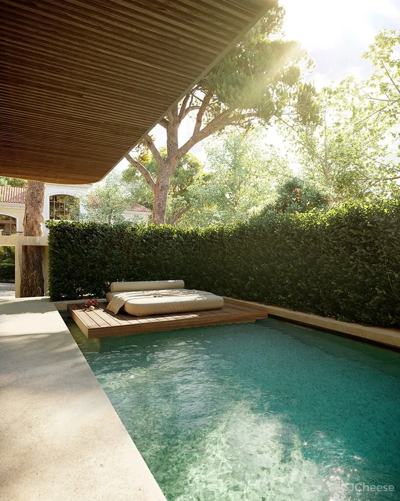 现在都用游泳池当背景墙