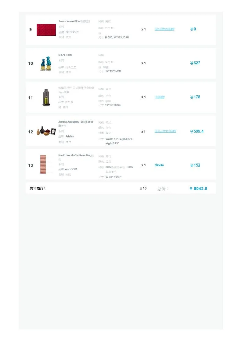 10套前卫风软装搭配组合单页图片+单体家具图片-JPG+Word-378M