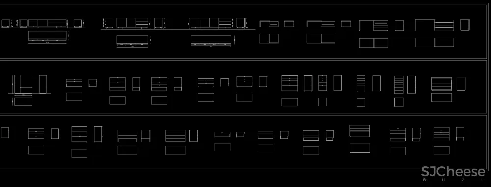 常见柜子CAD图块合集-衣柜书柜酒柜电视柜-DWG-1.09M
