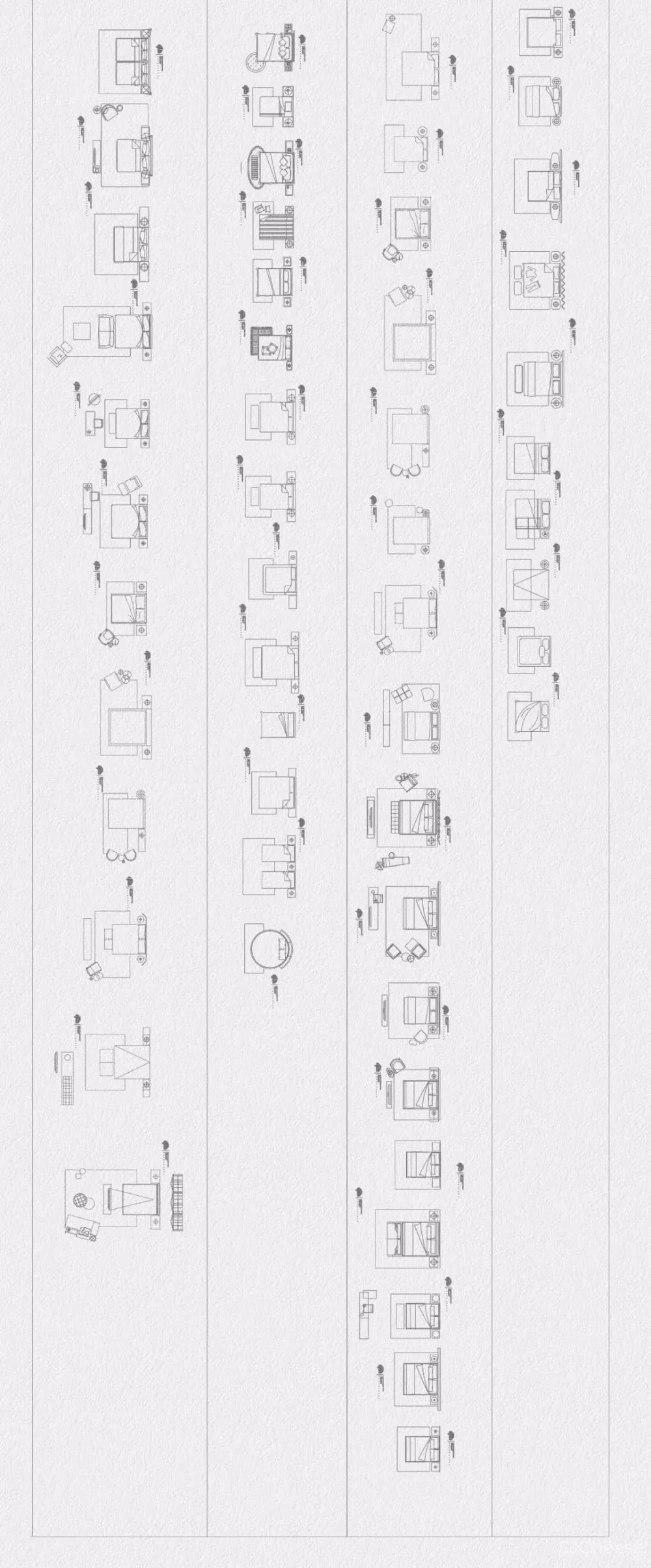 室内设计平面方案CAD家具图库餐厅厨卫客厅书房卧室-DWG格式-10M
