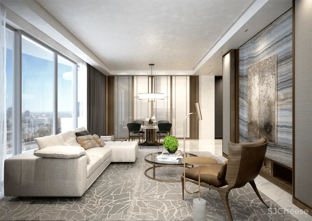 ABconcept-上海陆家嘴金融城A+B户型样板间+大堂+电梯厅丨深化方案+效果图+施工图CAD&PDF+材料表丨1.22G