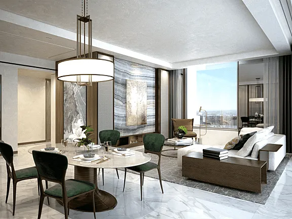 ABconcept-上海陆家嘴金融城A+B户型样板间+大堂+电梯厅丨深化方案+效果图+施工图CAD&PDF+材料表丨1.22G