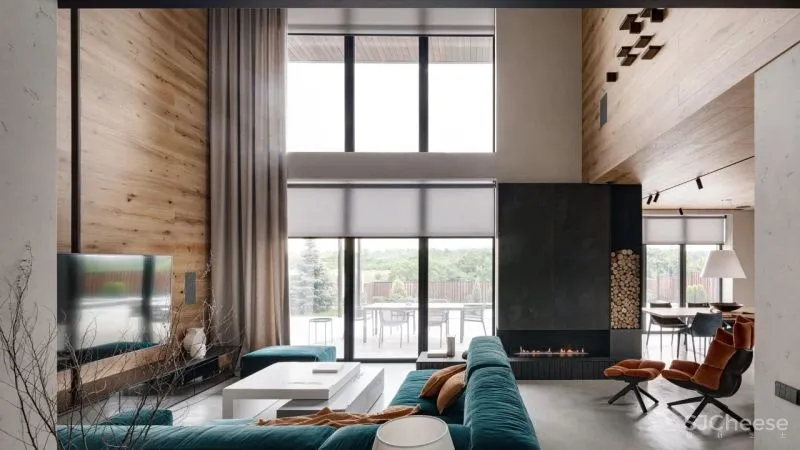 温暖舒适的两层Forest居所，有一只大猫在暗中观察