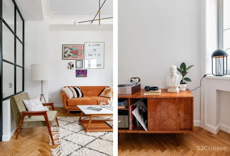 73.6平米的家中,在打造一场二十世纪中期的派对,复古又迷人