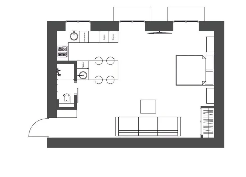 小户型工业风住宅,这个材质太有质感了!