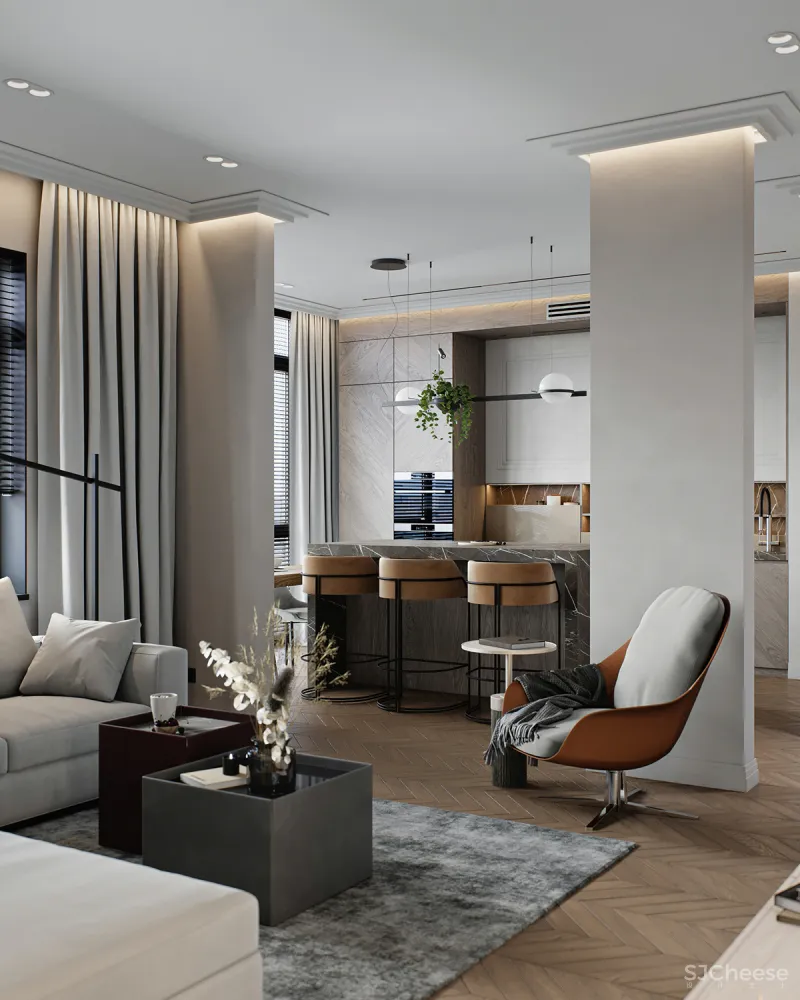 87㎡ 一室户,隐藏式灯光这样用,高级又显质感