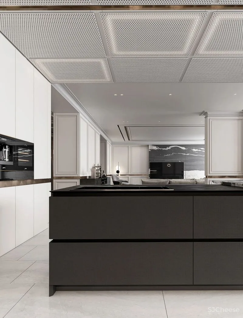 现代黑白灰 优雅石膏线，妥妥大宅范儿