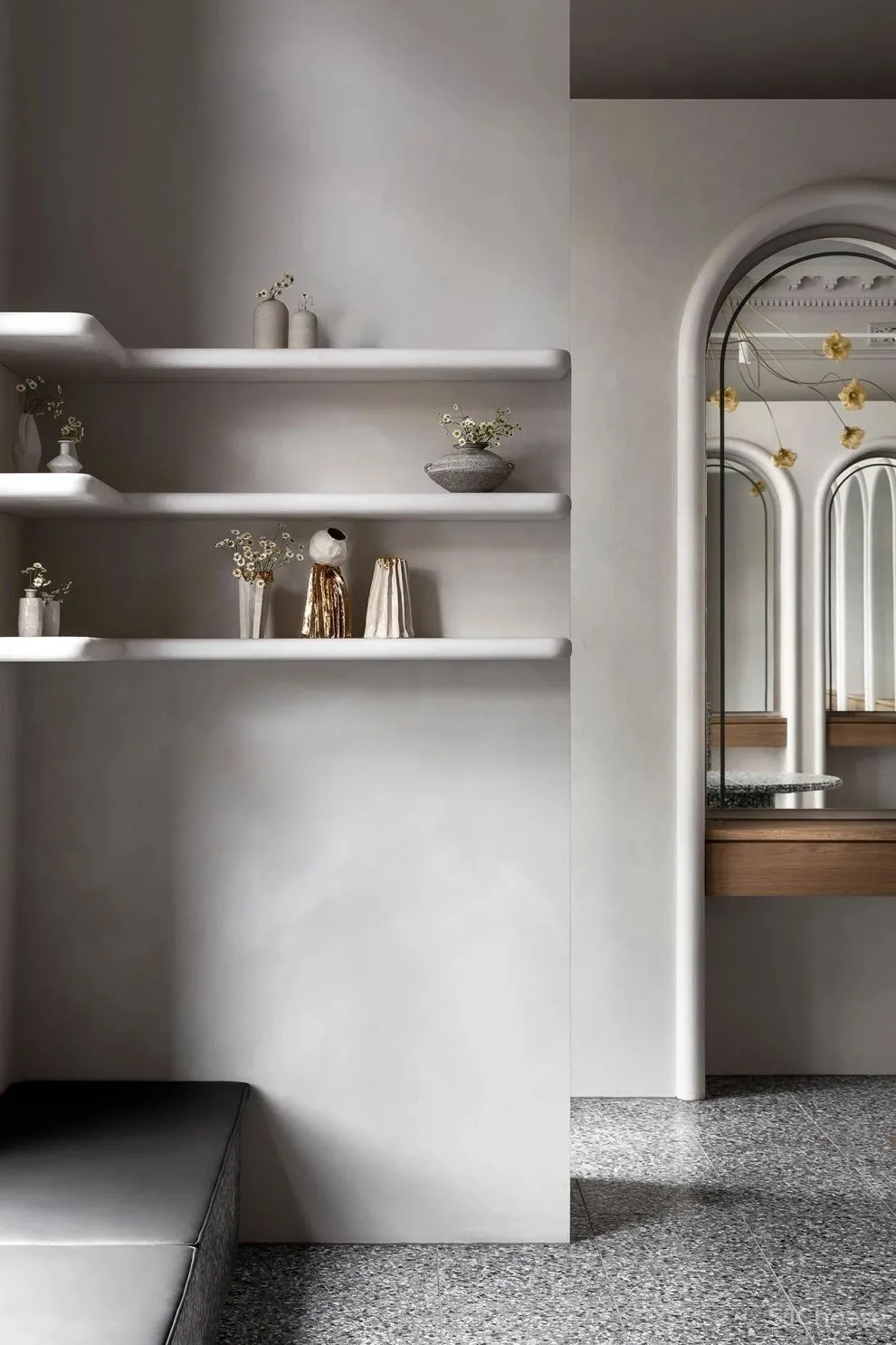 古典优雅和当代极简主义的美发沙龙,墨尔本