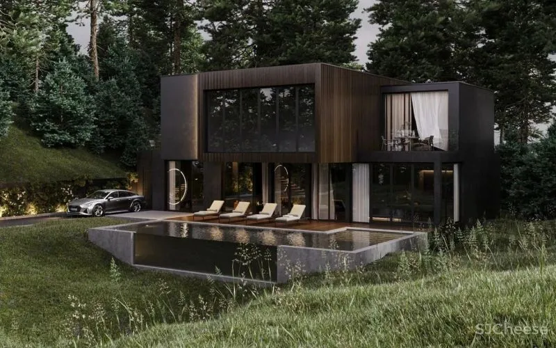 250㎡高级黑别墅,定义奢华