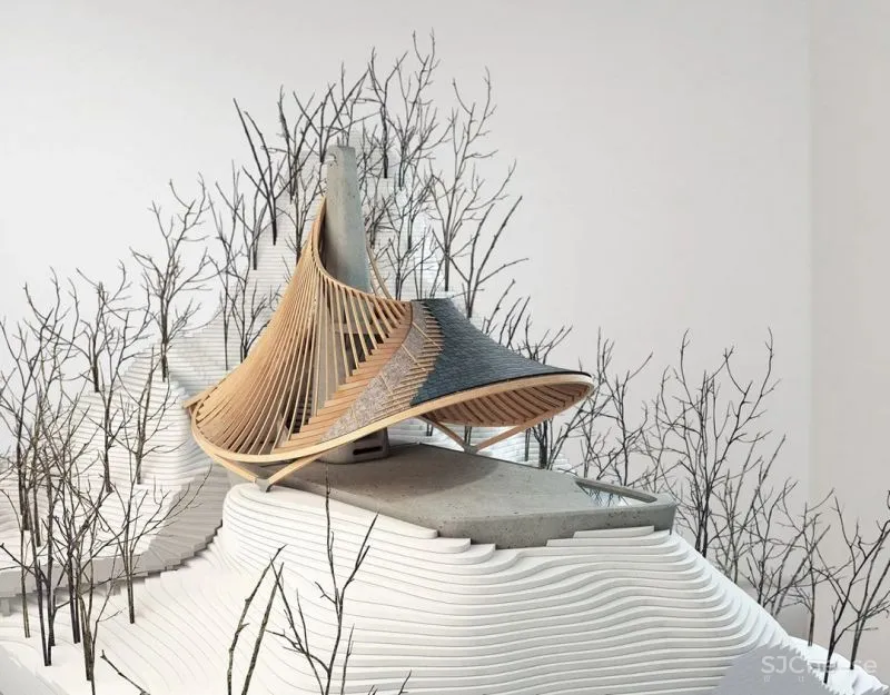 曾师从扎哈,他打造的治愈系山顶度假屋是神仙住的地方