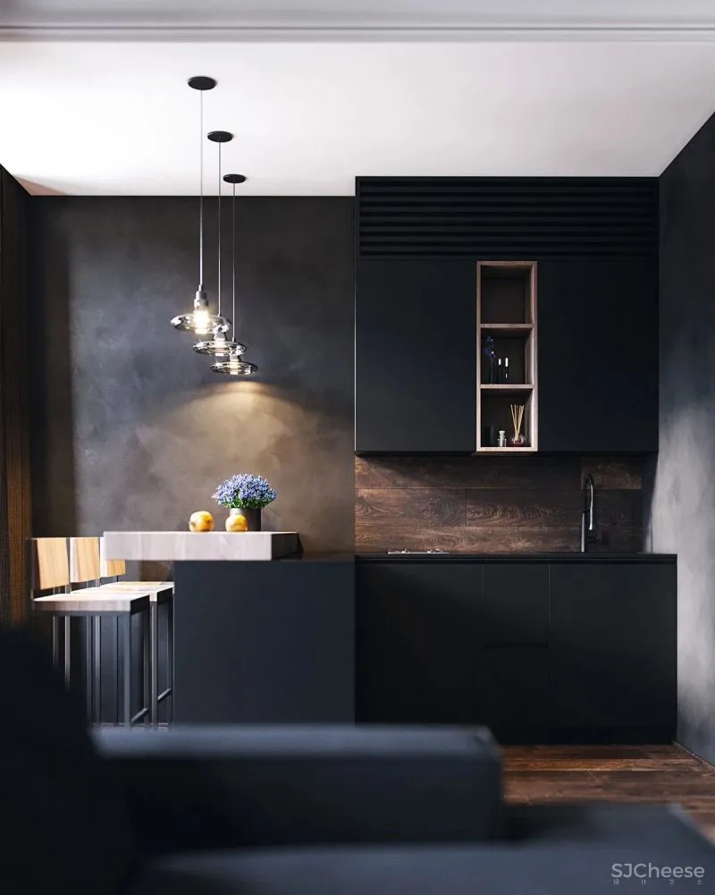 小户型工业风住宅,这个材质太有质感了!