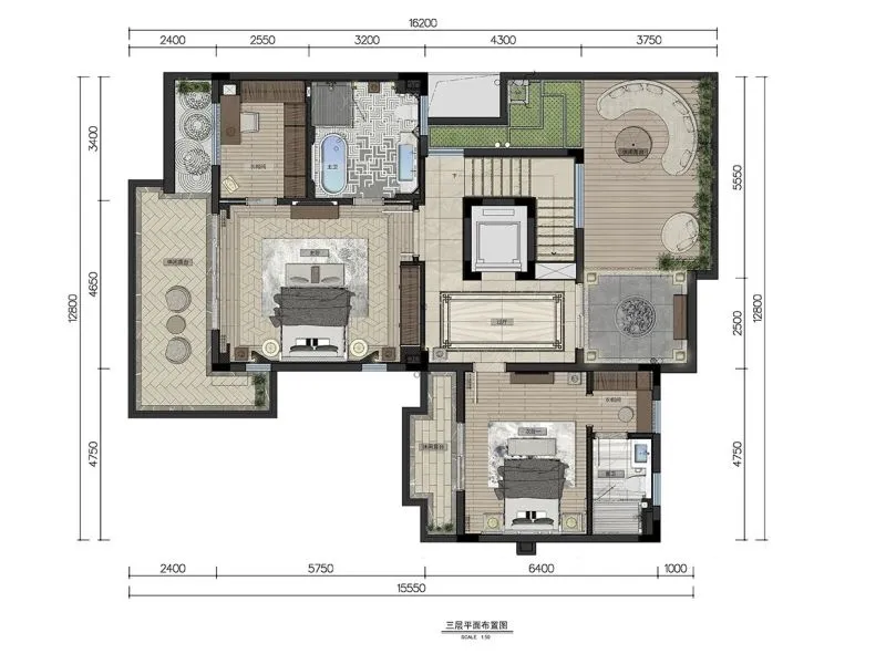 创域新作:1000㎡中式大宅,移步换景,雅韵清风!