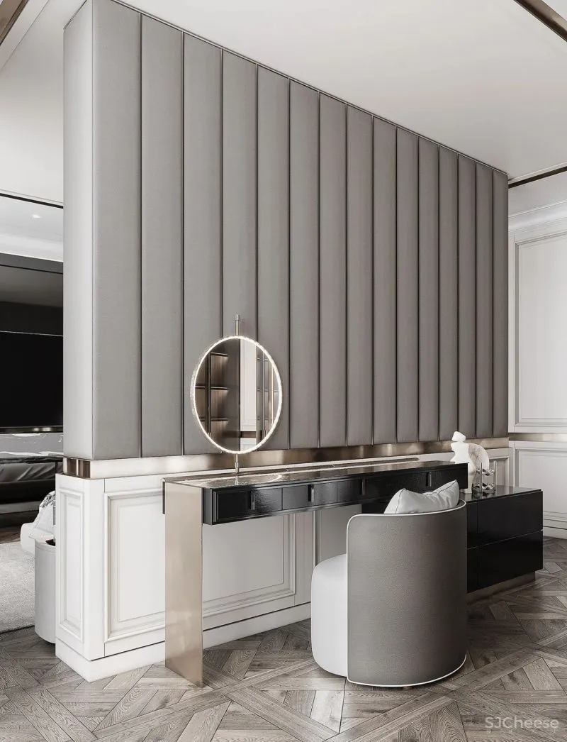 现代黑白灰 优雅石膏线，妥妥大宅范儿