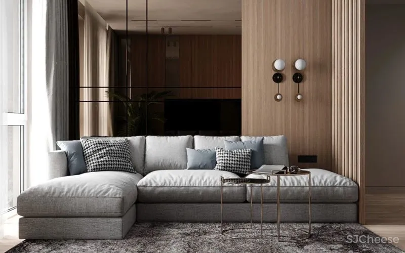 现代简约:一厅三室,灰色 木色,高级!