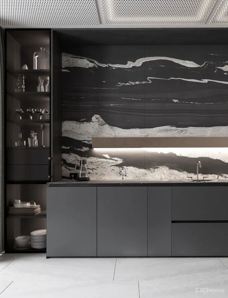 现代黑白灰 优雅石膏线，妥妥大宅范儿