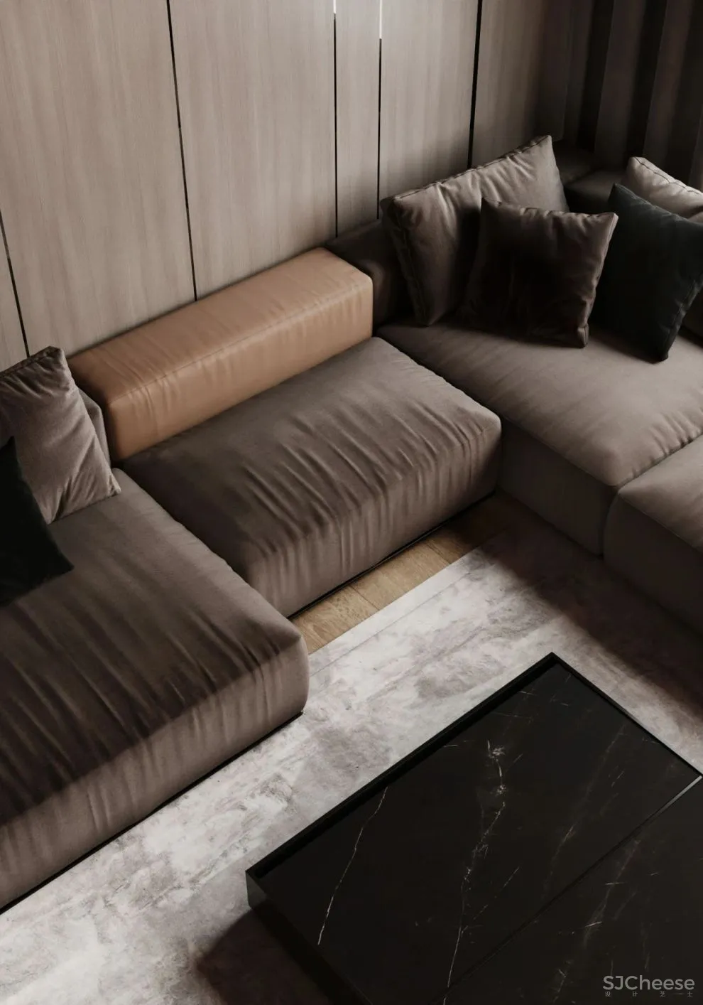 105㎡简约公寓，这么装能让厨房变「隐形」、客厅瞬间大一倍！