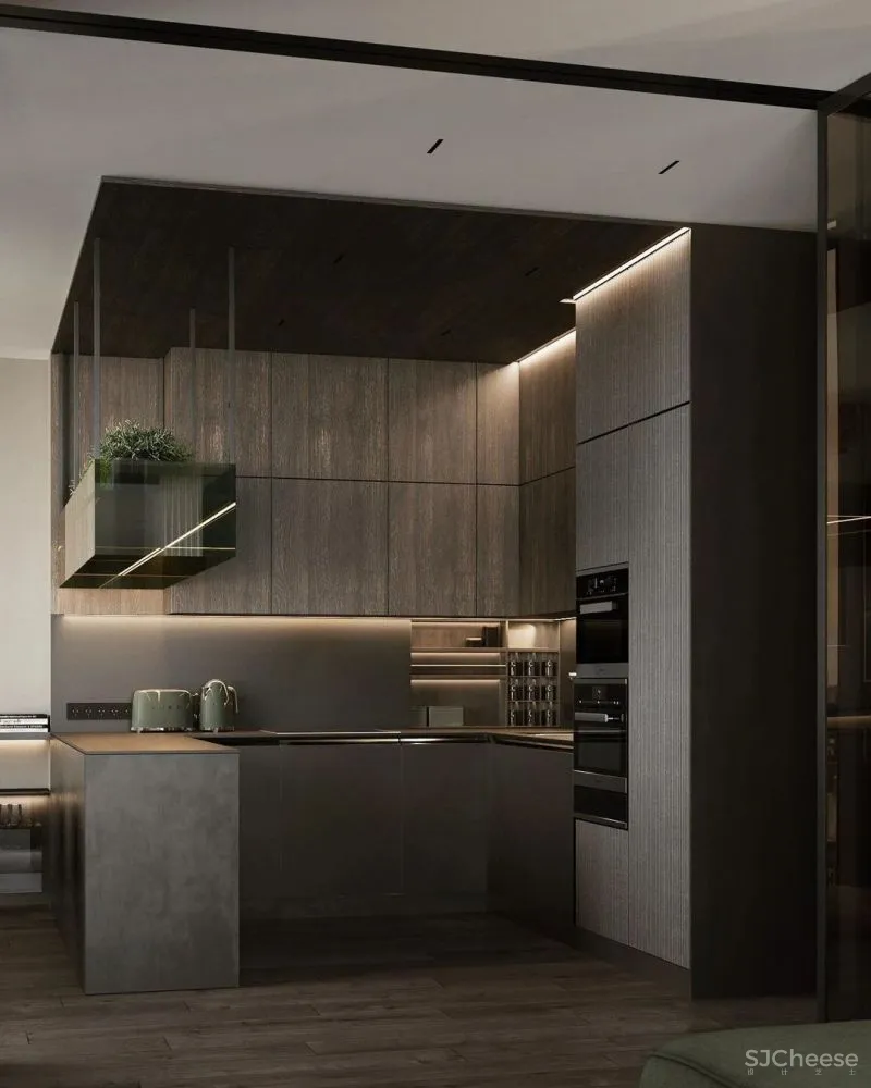 胡桃木 绿色系,实力演绎轻奢的高雅