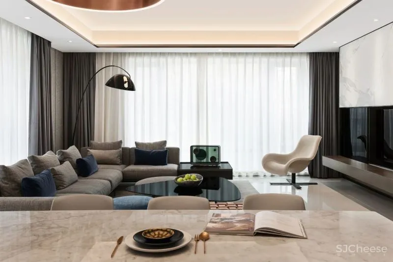 如聿设计:一抹灰蓝色,演绎优雅的高级旋律!