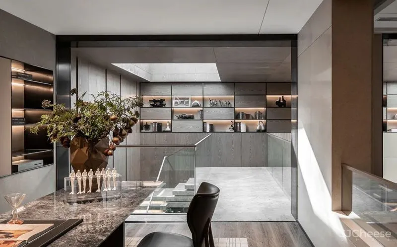 研质共设 430㎡ 气质大宅,北方和煦的下沉庭院