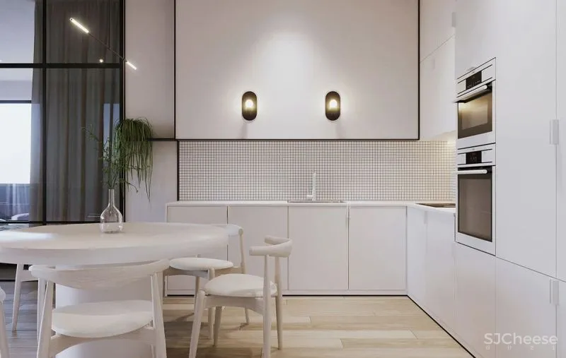 140㎡现代极简,大胆撞色设计,简约清新布置,年轻人的高级感