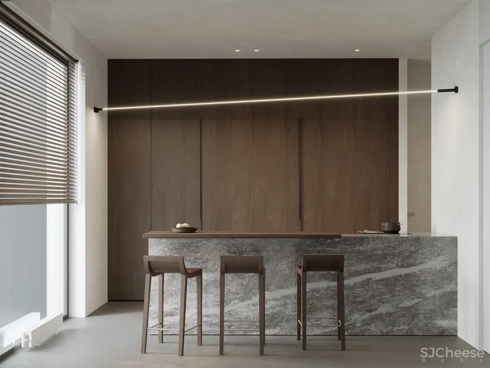 现代简约,冷系材质的完美搭配