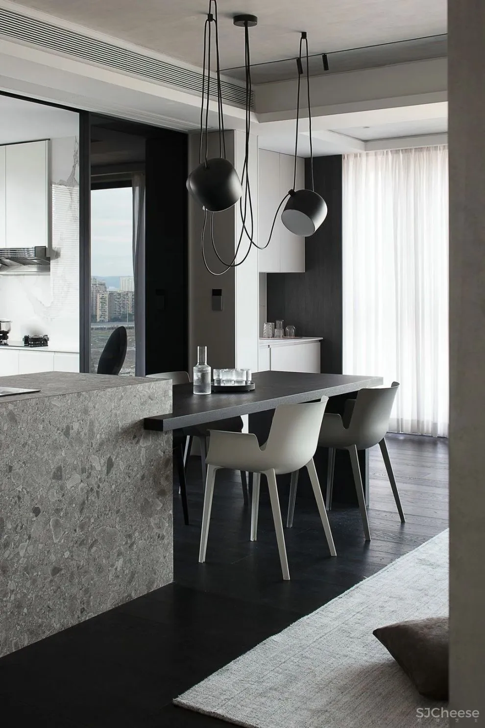 215m² 简约平层,诠释当代静美气质