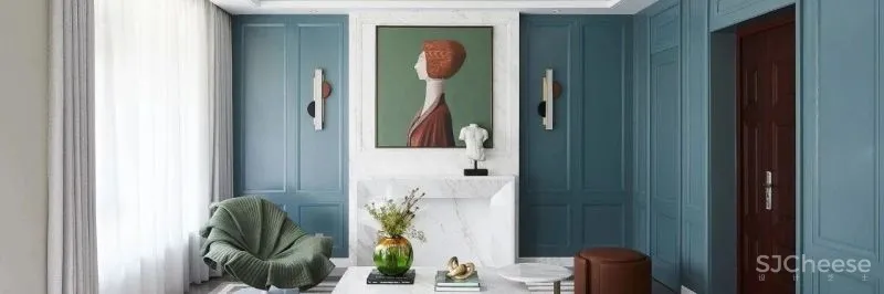 东方韵味混搭法式浪漫,羽果设计用艺术美学演绎 388㎡ 墅居