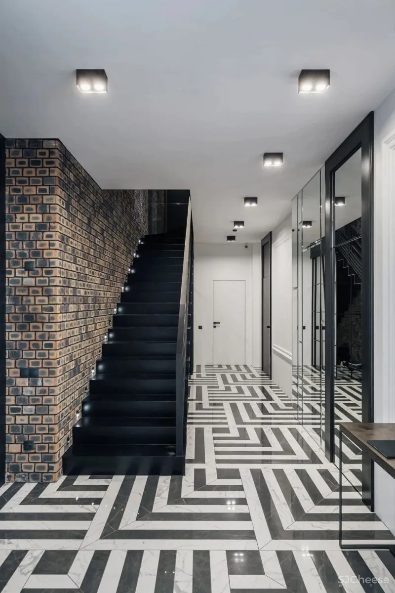 290㎡双层豪宅,大理石与黄铜的碰撞,轻奢又复古!