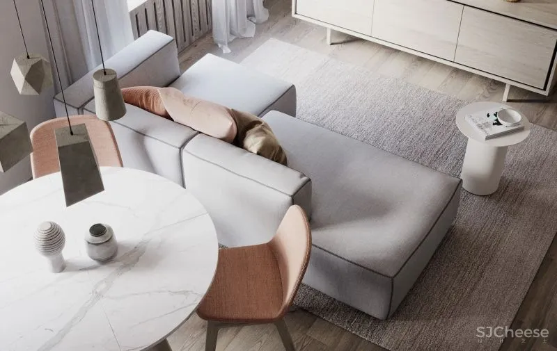 34㎡迷你公寓，用灰泥、木材、陶瓷做出高级感！