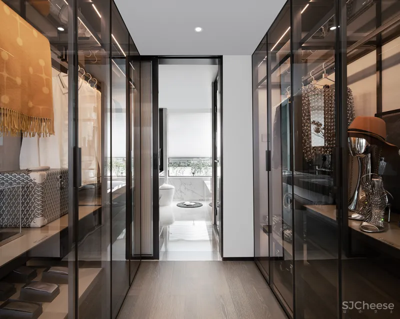 九度设计 165㎡简约大平层,撞色经典蓝,时髦又高级!