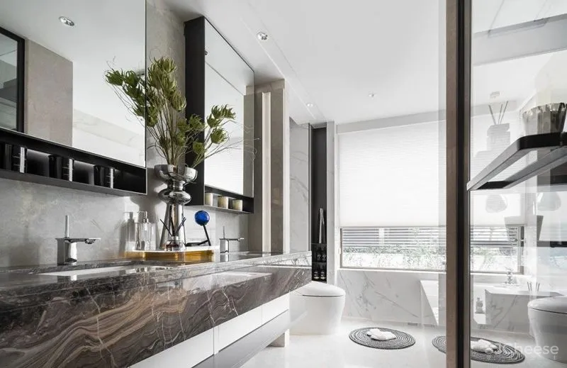 九度设计 165㎡简约大平层,撞色经典蓝,时髦又高级!