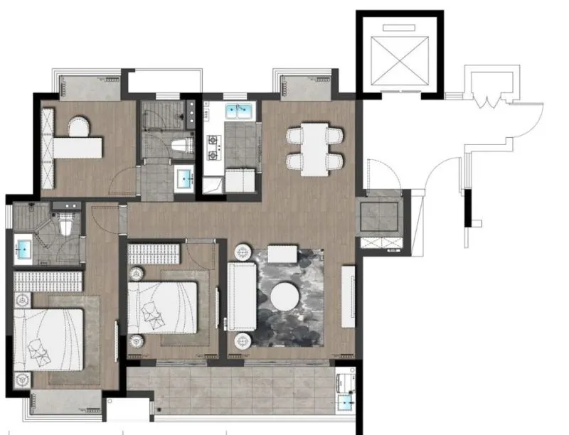 EH DESIGN 空间 缤纷生活、斑斓艺术 —— 金地金茂九峯府样板间4套