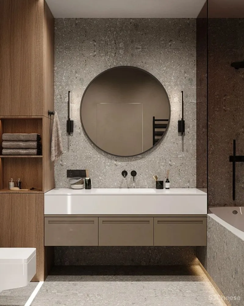 现代简约:一厅三室,灰色 木色,高级!