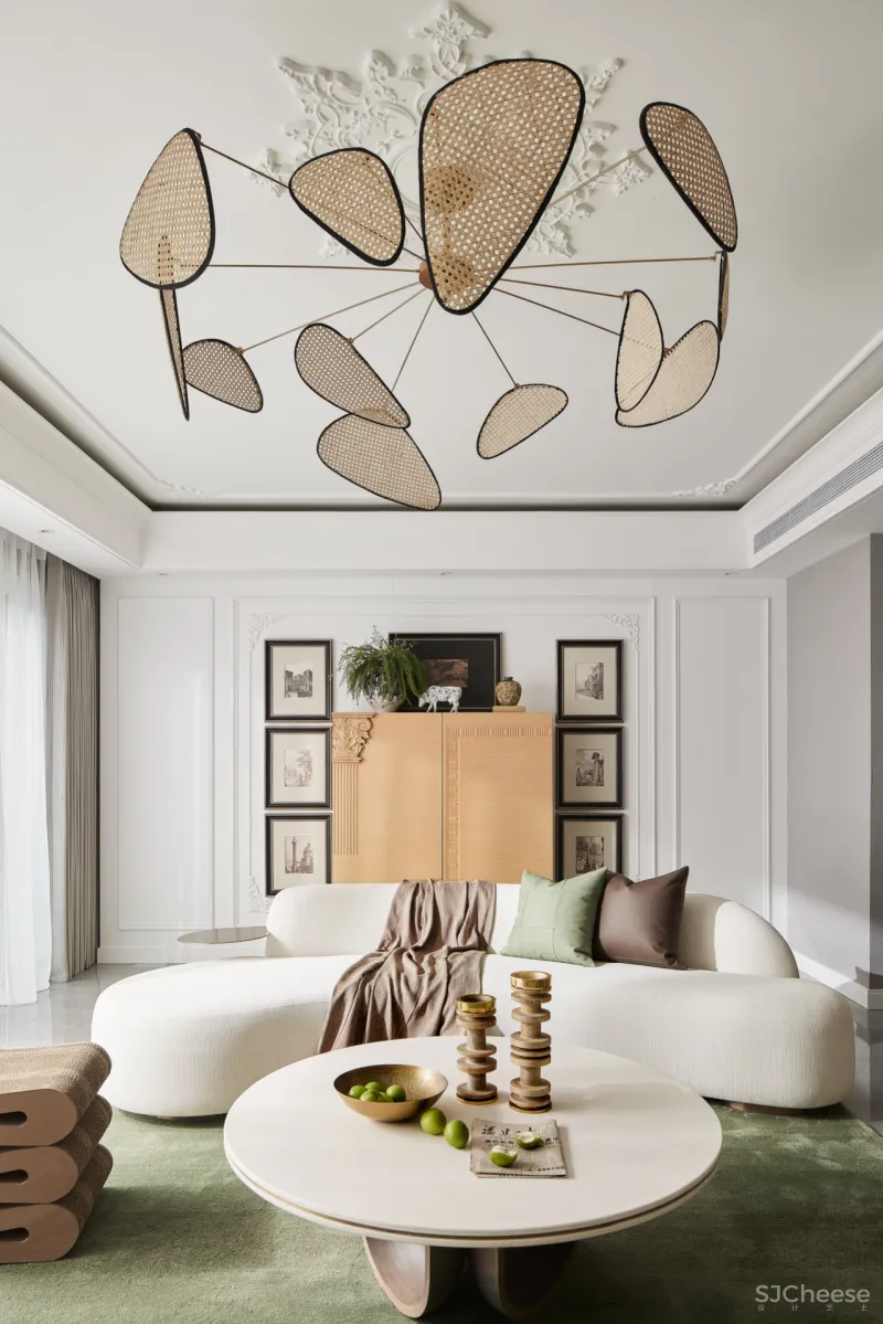 东方韵味混搭法式浪漫,羽果设计用艺术美学演绎 388㎡ 墅居