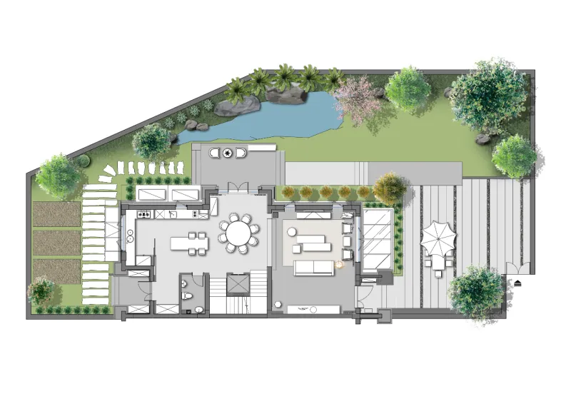 大士设计 • 墨韵西溪|中西合璧的家,“色香味”的人文建筑表达