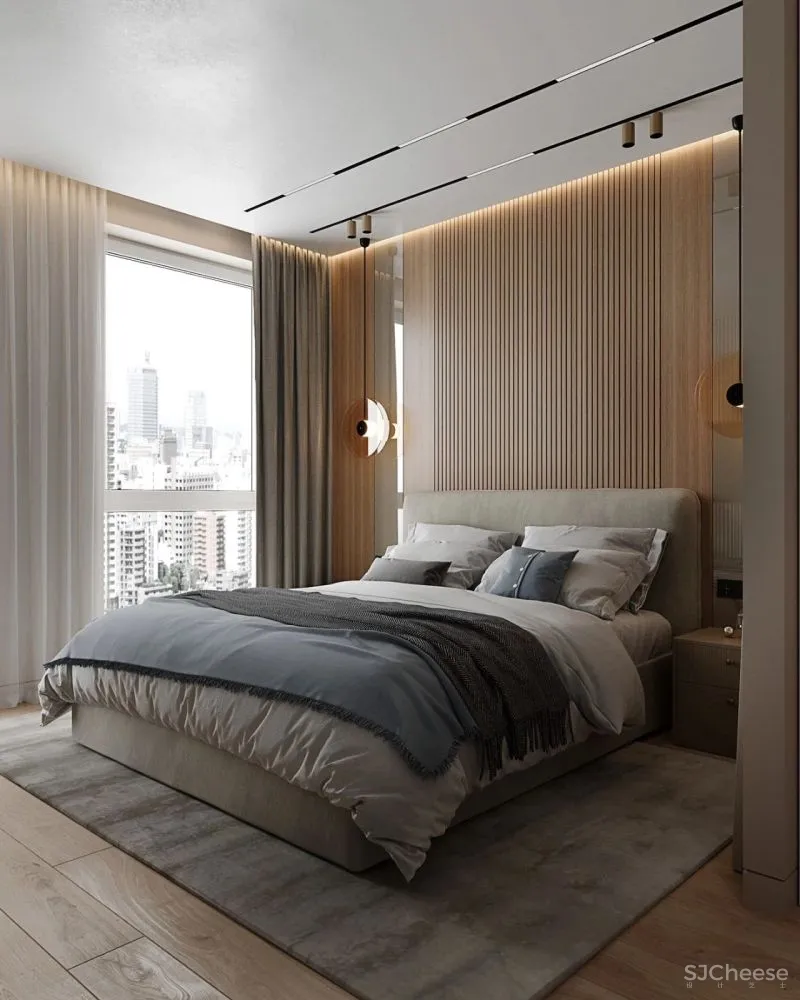 现代简约:一厅三室,灰色 木色,高级!