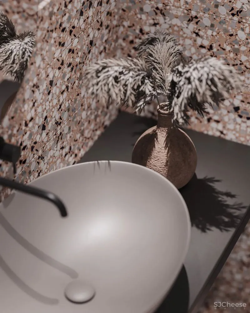 34㎡迷你公寓，用灰泥、木材、陶瓷做出高级感！