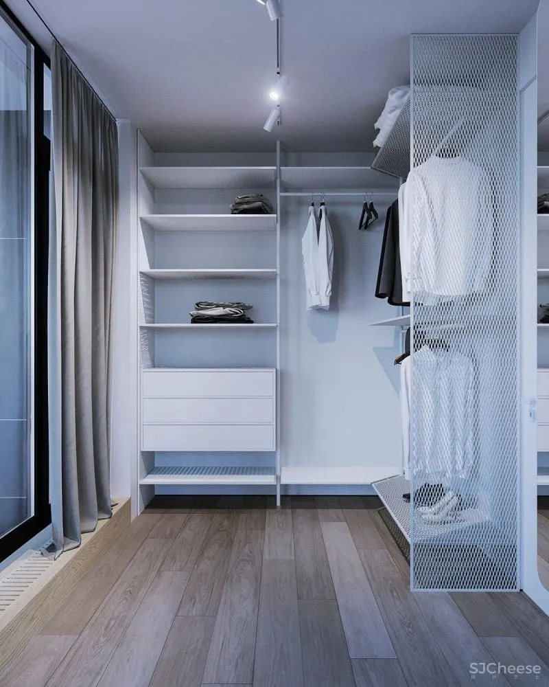 140㎡现代极简,大胆撞色设计,简约清新布置,年轻人的高级感