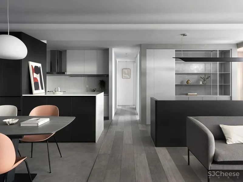 99㎡一家四口的家,灰感轻奢,优雅极致