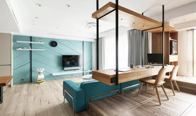 湖水蓝的生活空间!现代风亲子公寓