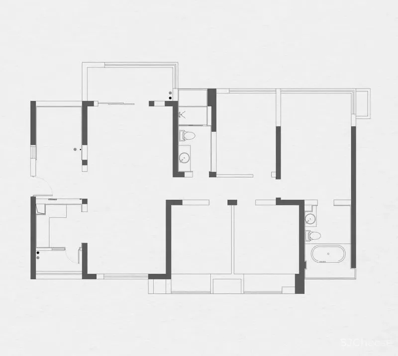 简约黑白灰,LDK一体化设计,含小花园的轻工业之家 桐里空间设计